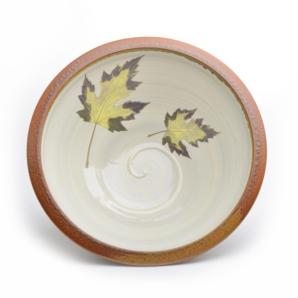 Large Ceramic Leaf Serving Bowl Southern Highland Craft Guild