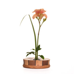 Segmented Wooden Ikebana Vase - #1