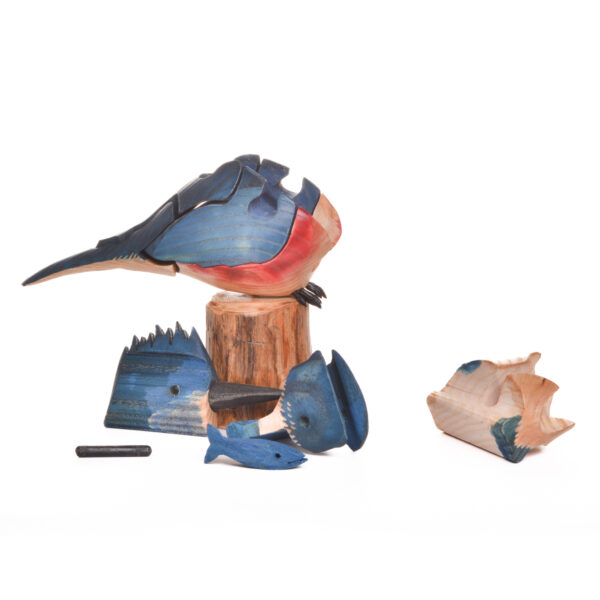 Kingfisher with Fish Wooden Puzzle - Image 3