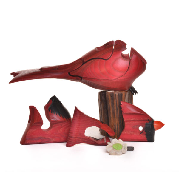 Cardinal with Dogwood Wooden Puzzle - Image 3