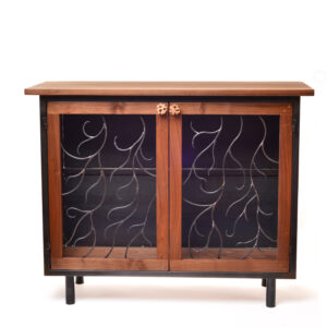 Coral Credenza by guild member Alex Gray. An Organic Edge will be on display in the focus gallery upstairs at the Folk Art Center from July 19–October 5, 2025.