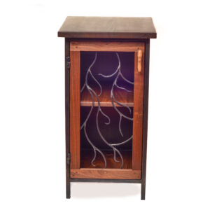 Small Black Walnut Cabinet by guild member Alex Gray. An Organic Edge will be on display in the focus gallery upstairs at the Folk Art Center from July 19–October 5, 2025.