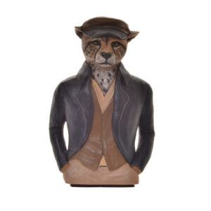 Jack the Cheetah by guild member Cindy Billingsley. An Organic Edge will be on display in the focus gallery upstairs at the Folk Art Center from July 19–October 5, 2025.