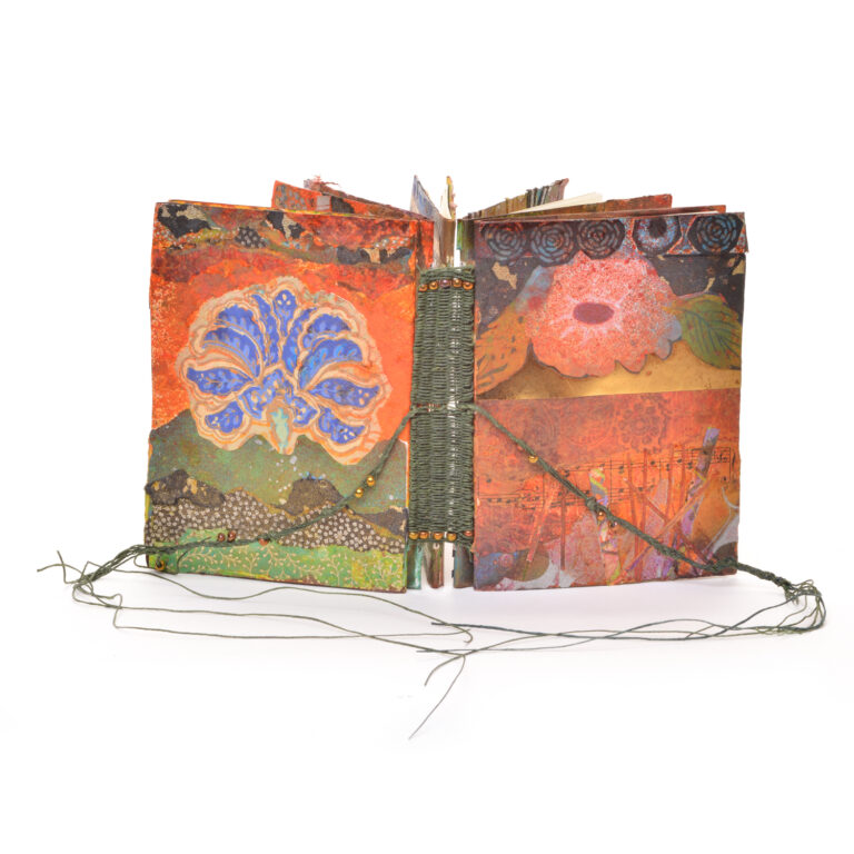 Flower by guild member Mary Alice Ramsey. An Organic Edge will be on display in the focus gallery upstairs at the Folk Art Center from July 19–October 5, 2025.