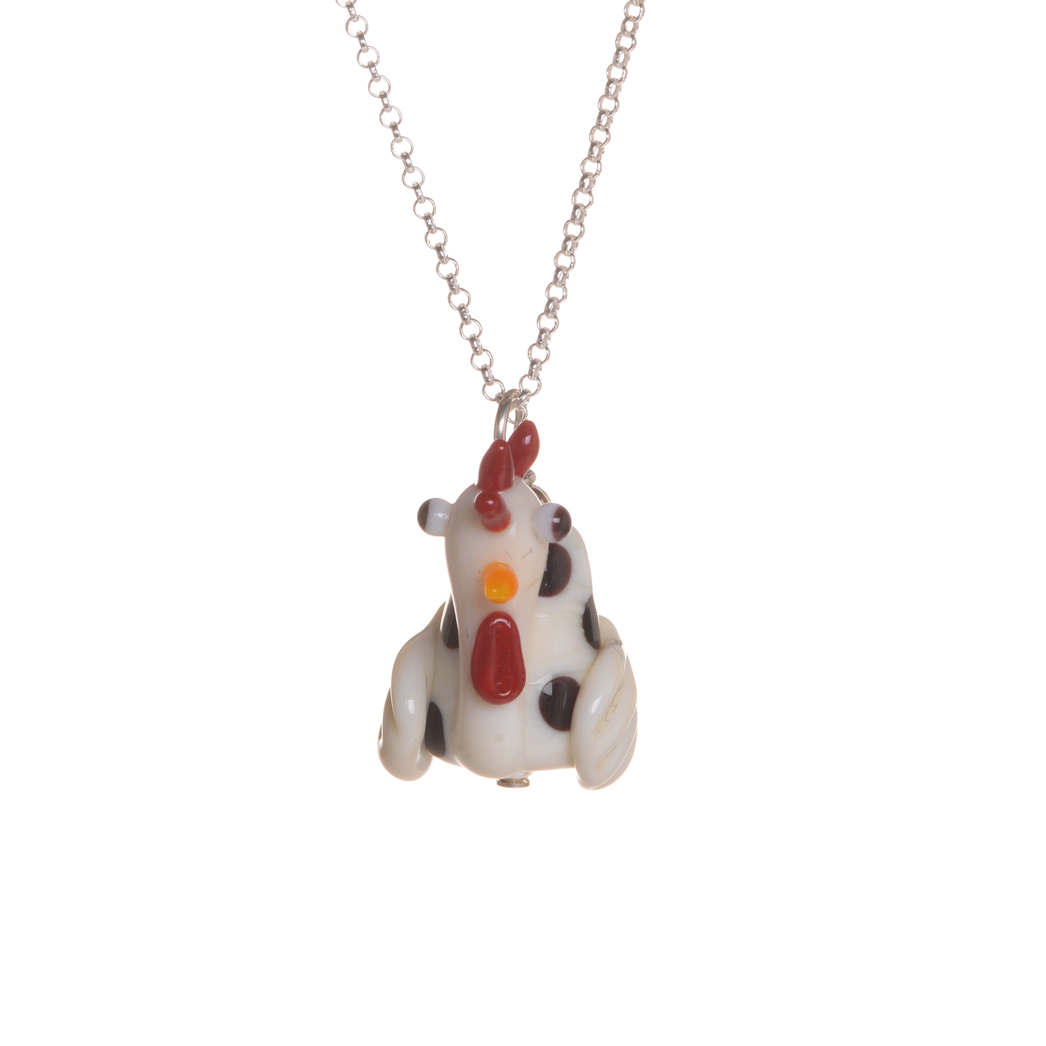 Glass Chicken Critter Bead Pendant - Image 4