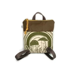 Waxed Canvas Mini Backpack - Mushroom
