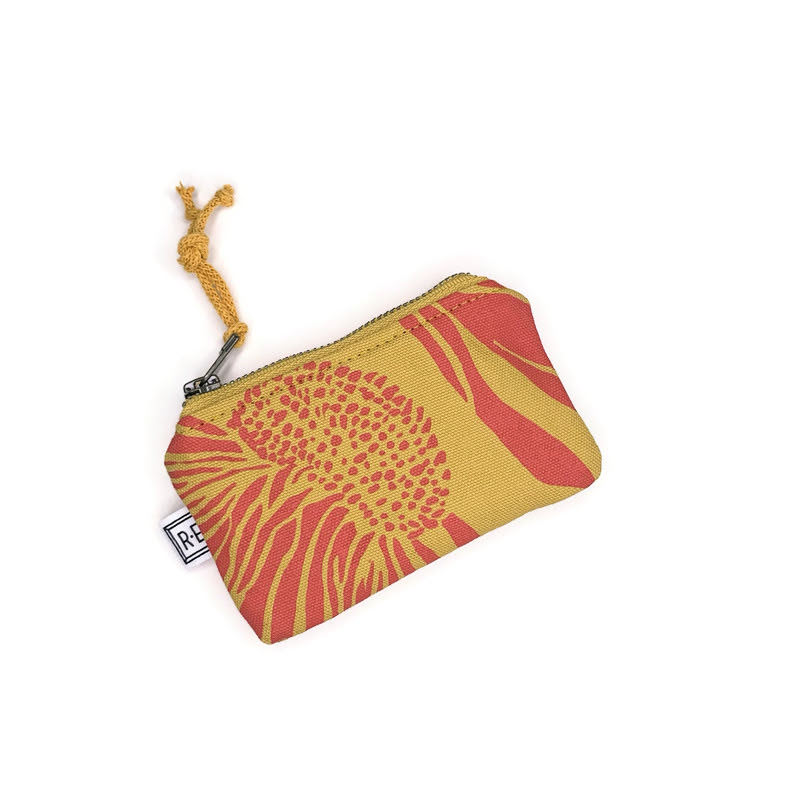 Printed Canvas Card Pouch - Coneflower