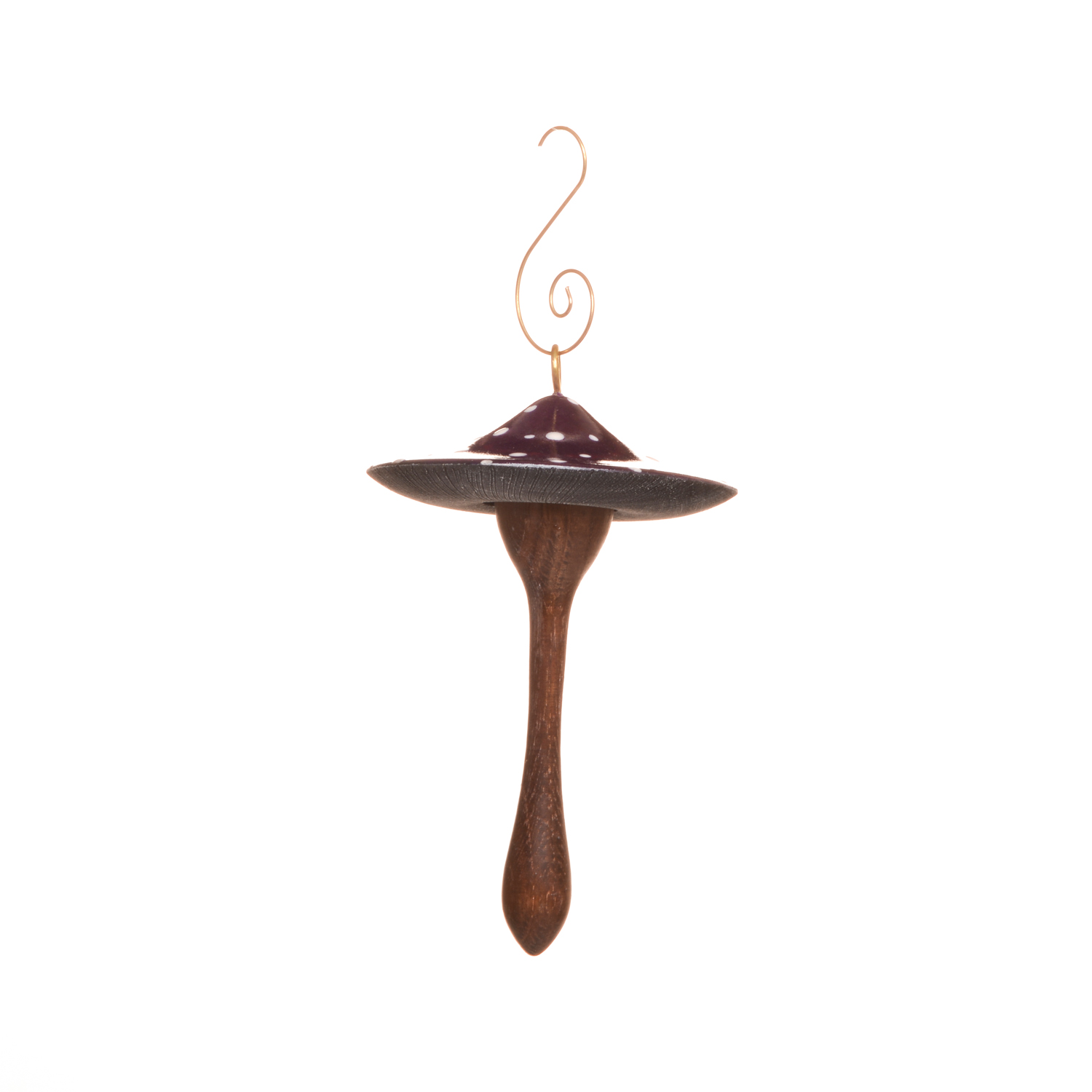 Turned and Dyed Wooden Mushroom Ornament - Image 8