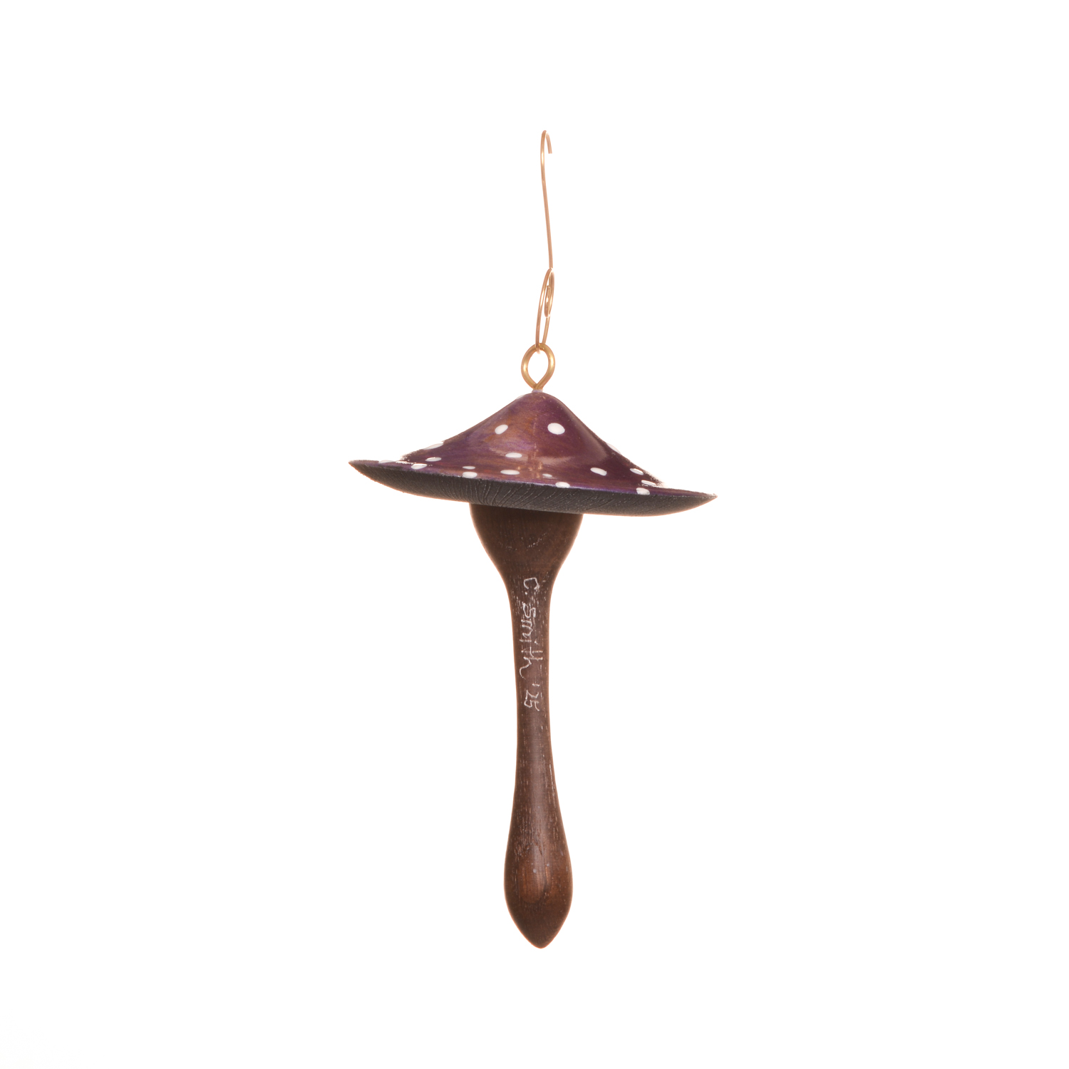 Turned and Dyed Wooden Mushroom Ornament - Image 7