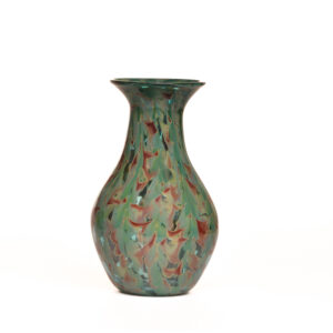 Shades of greens, blues, and reddish-browns flow and form together to create this Lagoon inspired handblown glass vase by Michael Hatch of North Carolina. This piece is perfect for fresh cut flowers or a dried arrangement. Each sold separately.