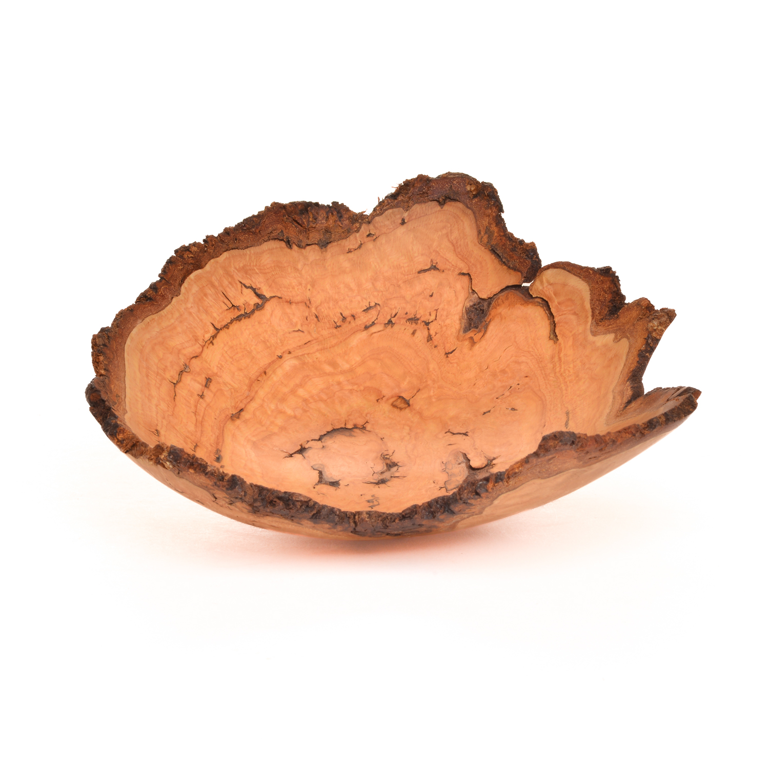 Turned natural edge White oak and Burl bowl #23308 by Warren Carpenter.