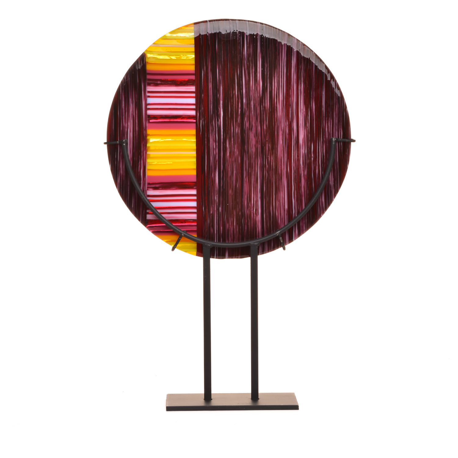 "Raspberries and Lemons" Fused Glass Disk - Image 2