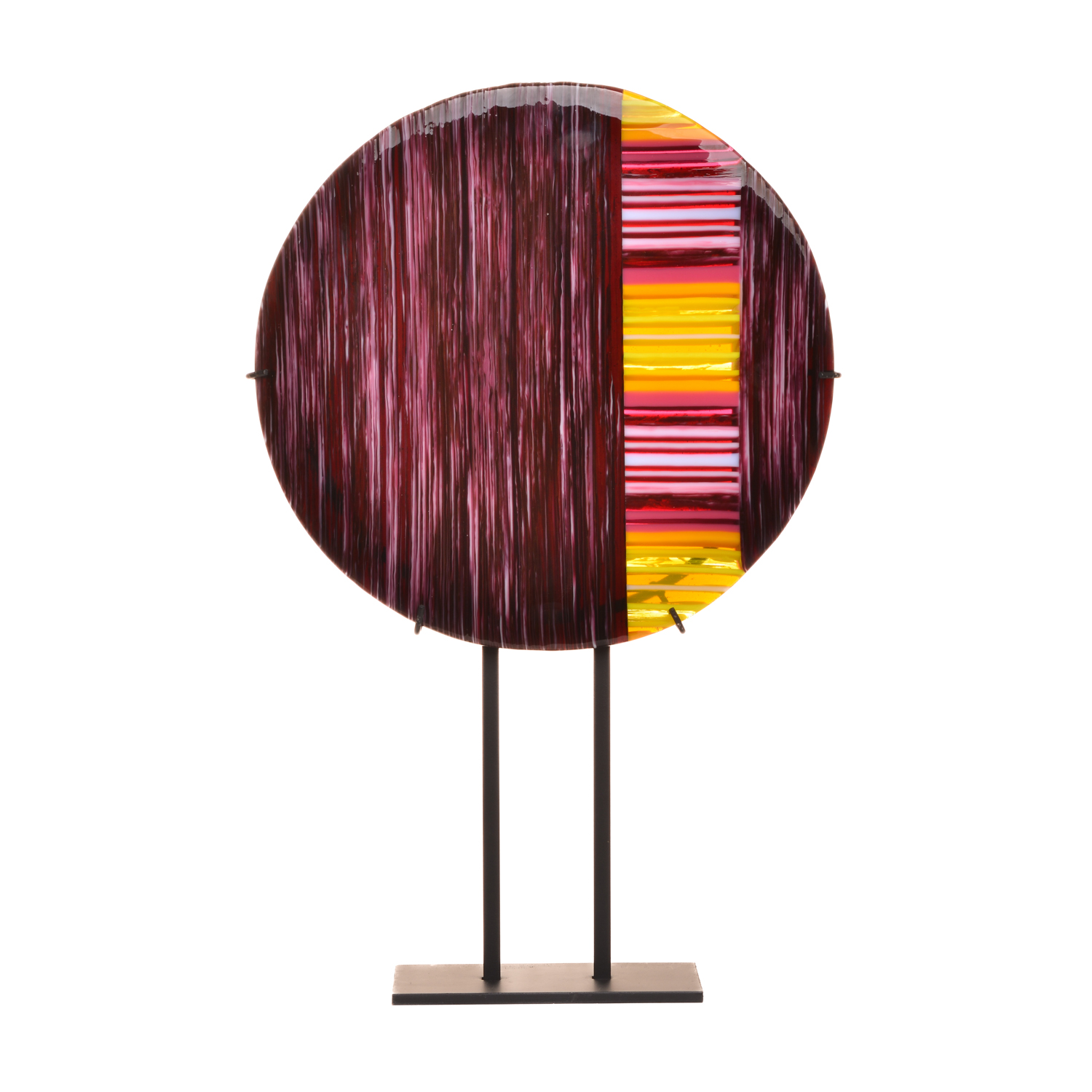 "Raspberries and Lemons" Fused Glass Disk - Image 4