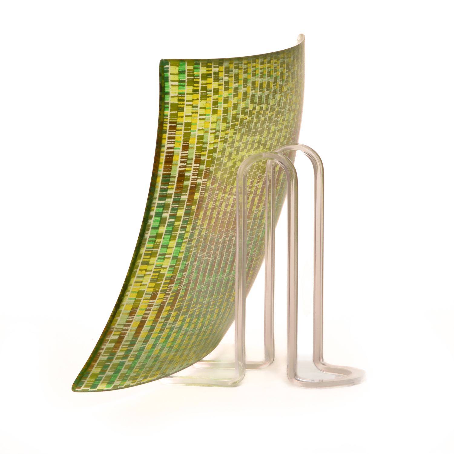 Tapestry Series - Greens Fused Glass Plate - Image 2