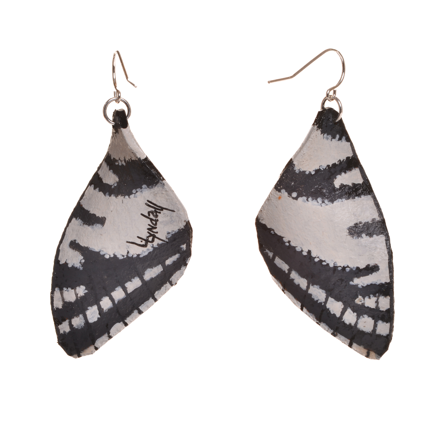 Zebra Swallowtail Leather Earrings - Image 2