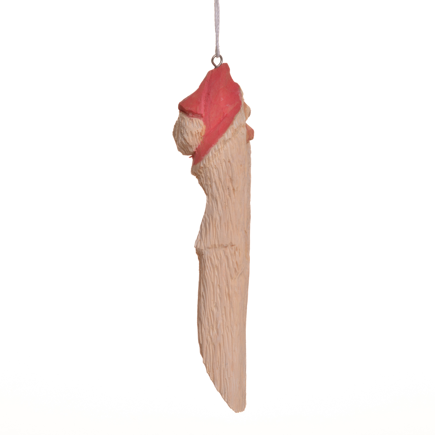 Carved and Painted Slender Santa Ornament - Image 2