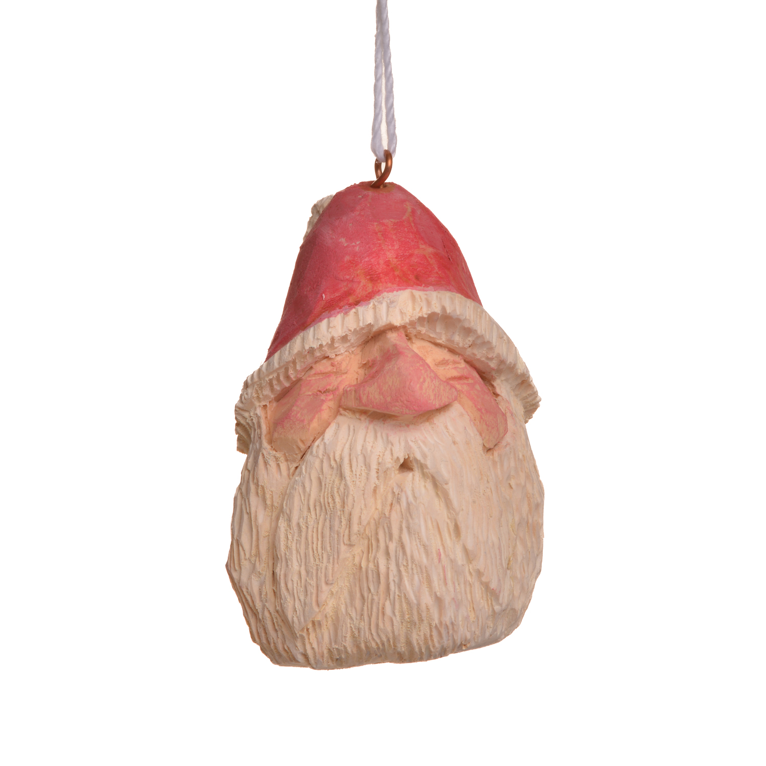 Medium Carved and Painted Santa Ornament - Image 2