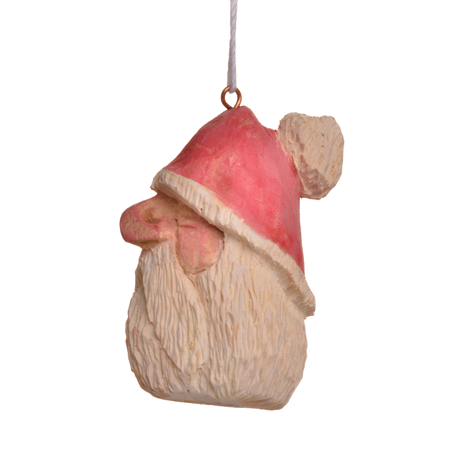 Medium Carved and Painted Santa Ornament - Image 3