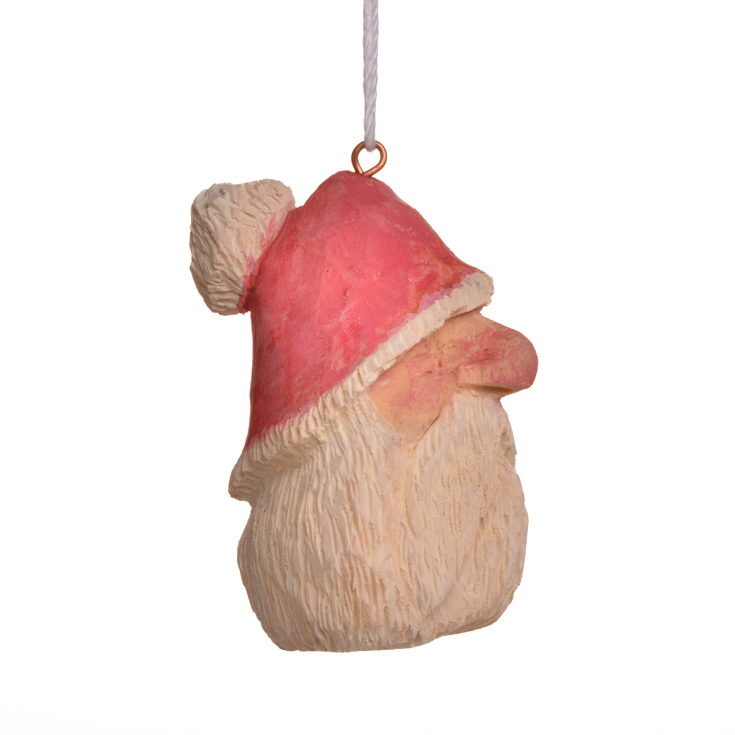 Medium Carved and Painted Santa Ornament - Image 5