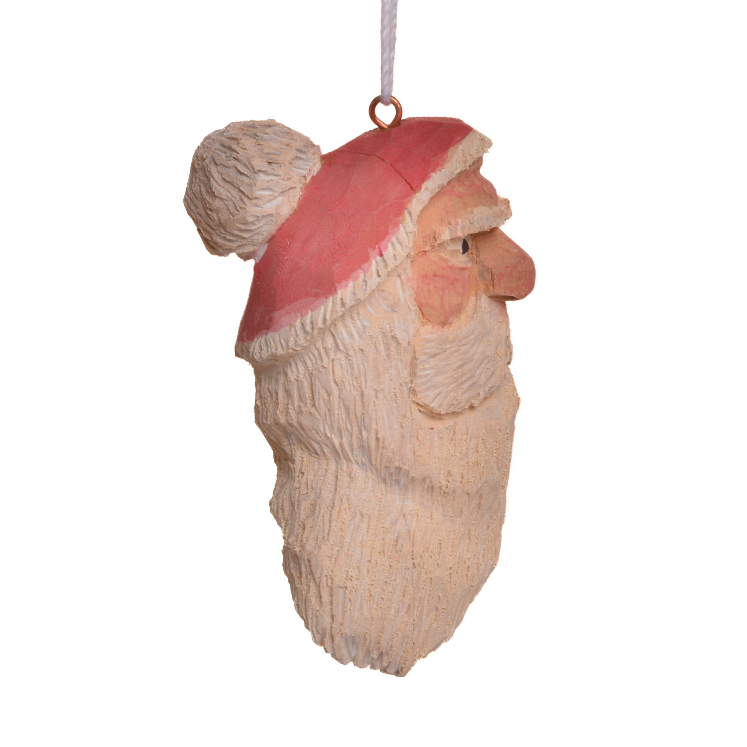Medium Carved and Painted Santa Ornament - Image 10