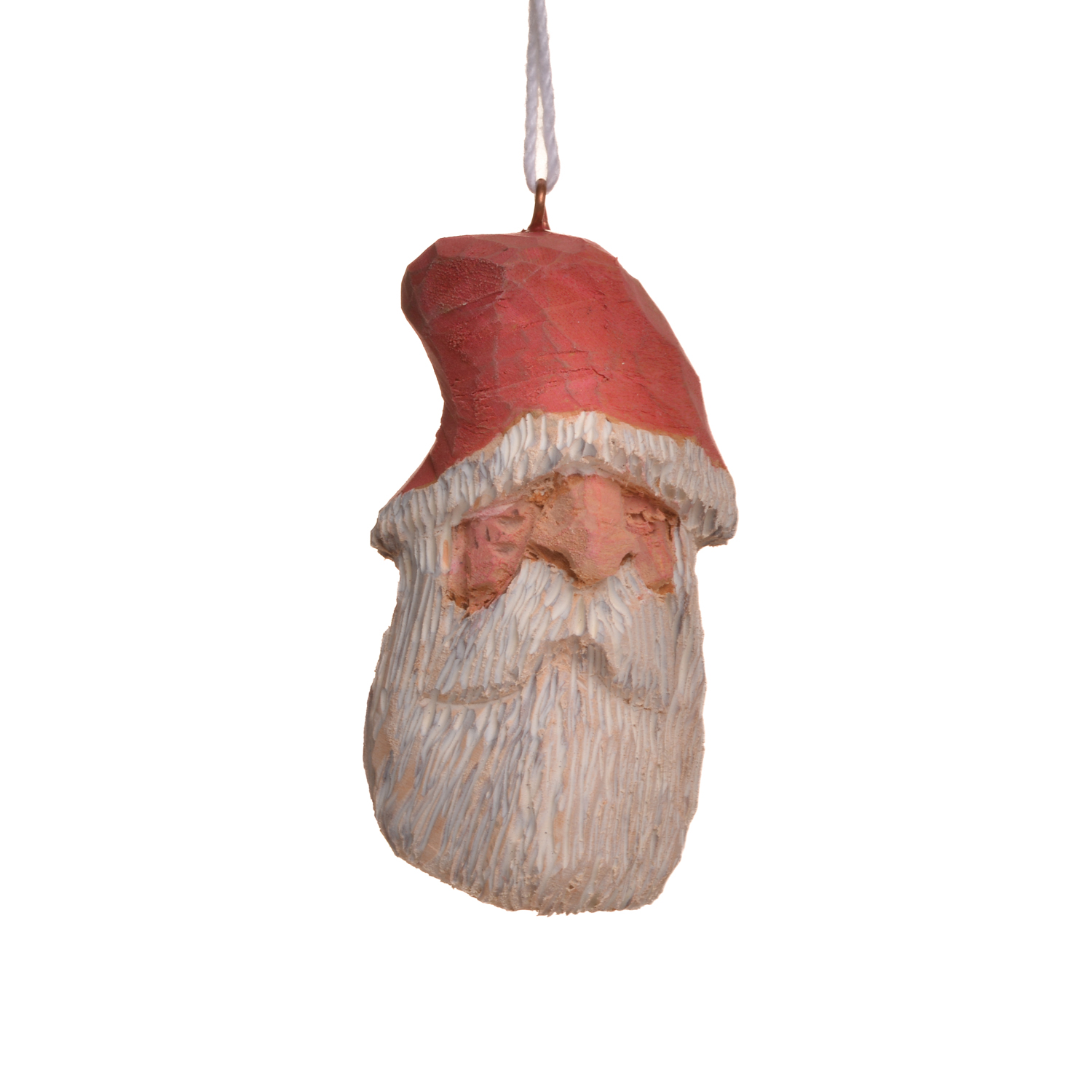 Medium Carved and Painted Santa Ornament - Image 15