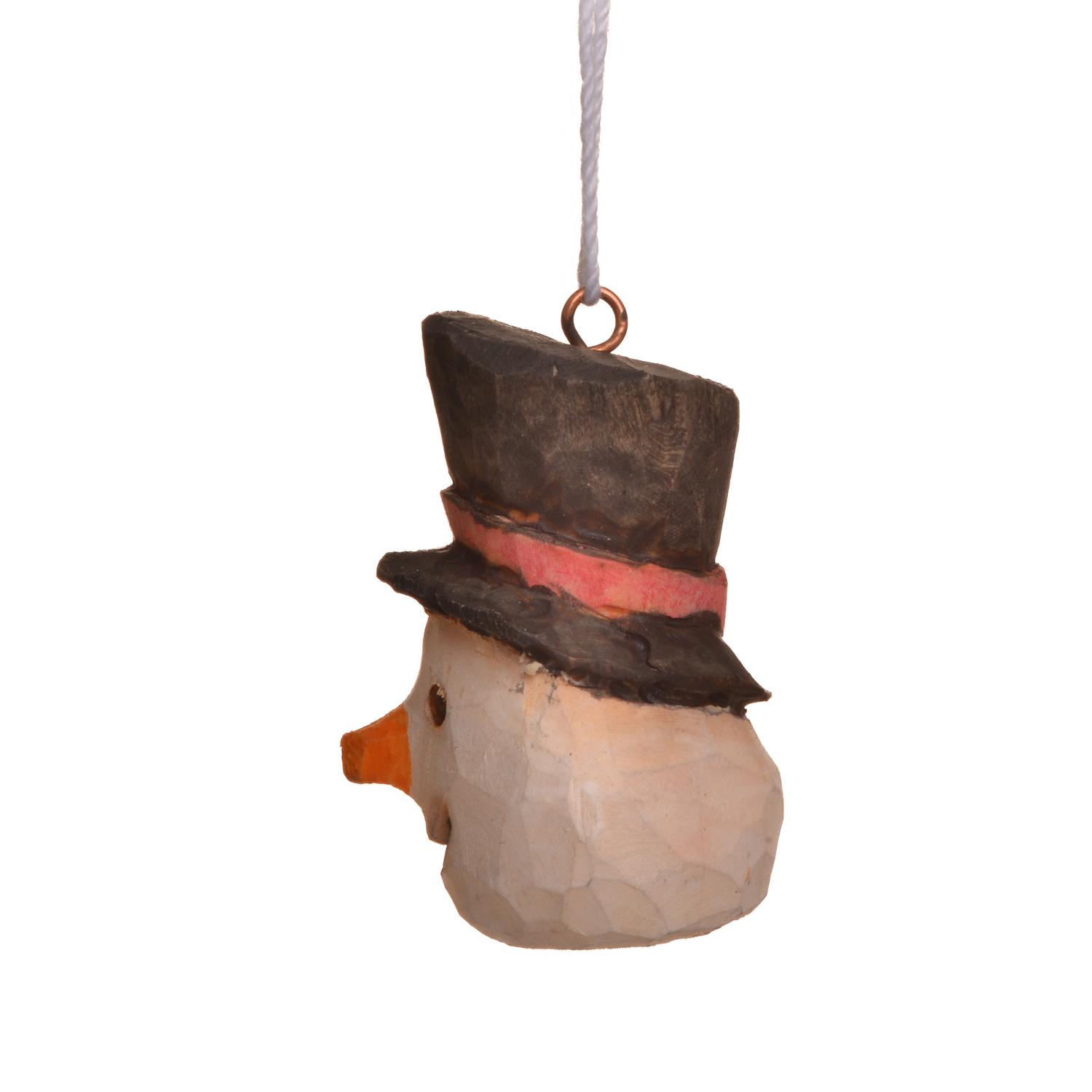 Mini Carved and Painted Snowman Ornament - Image 7