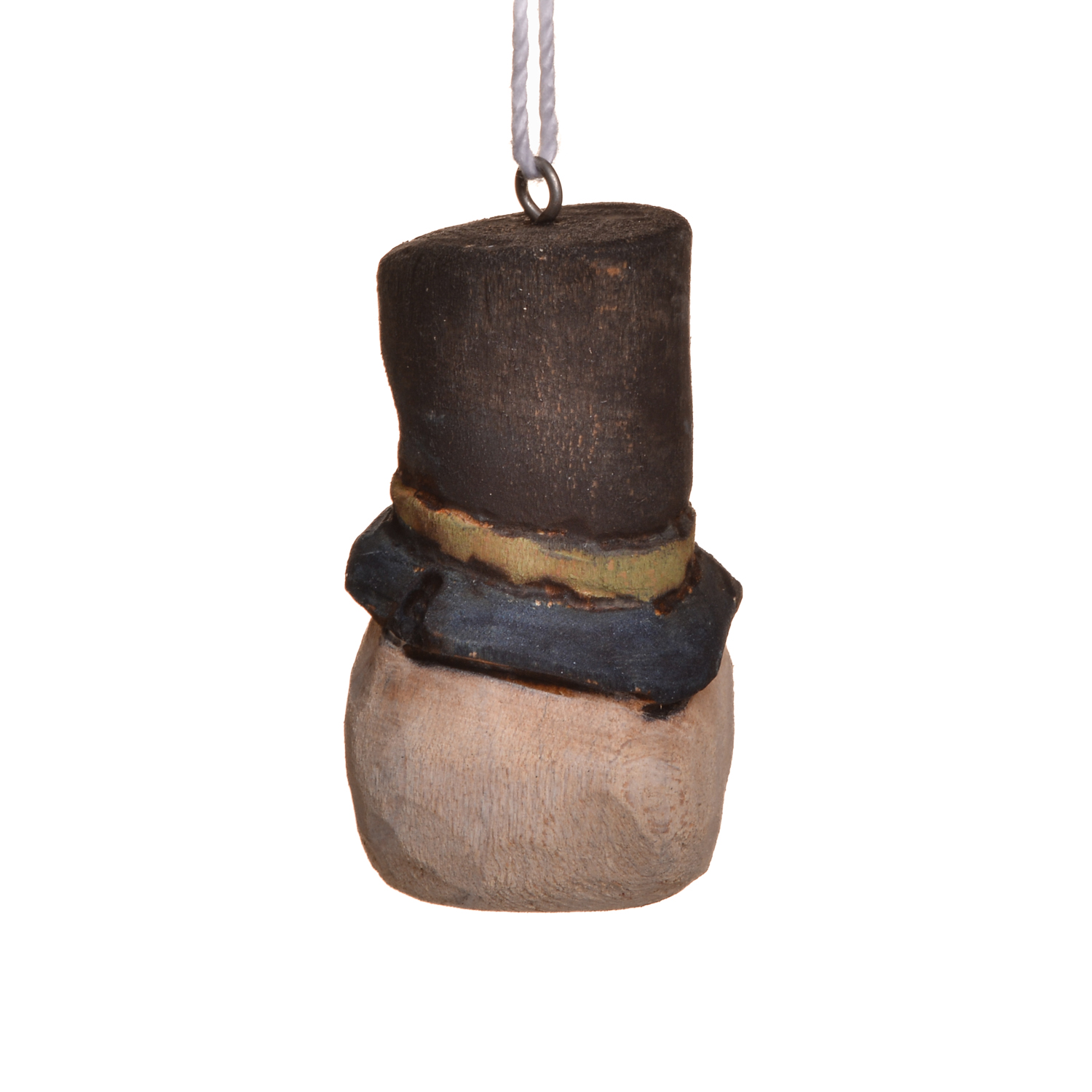 Mini Carved and Painted Snowman Ornament - Image 4