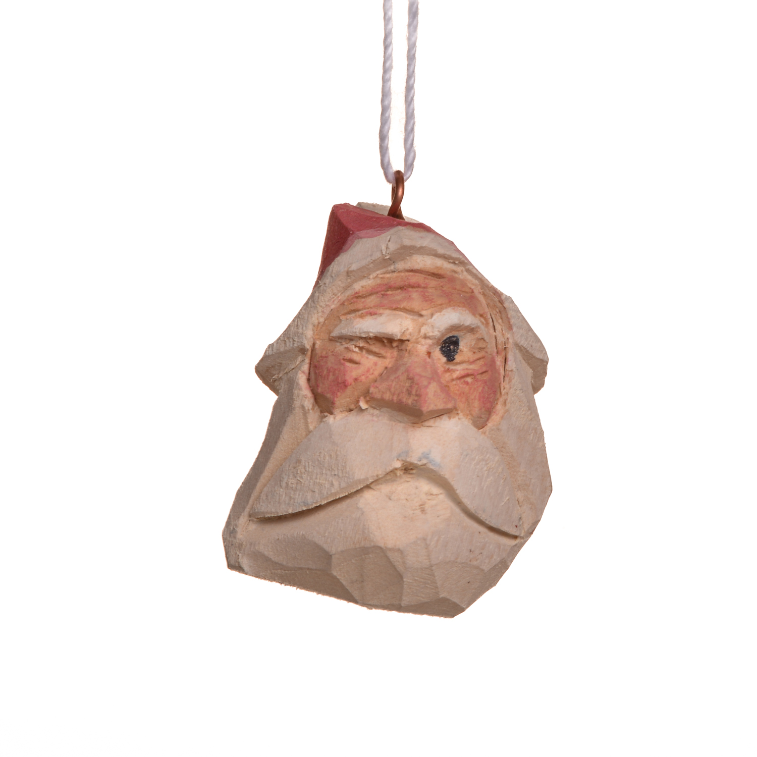 Mini Carved and Painted Santa Ornament - Image 5