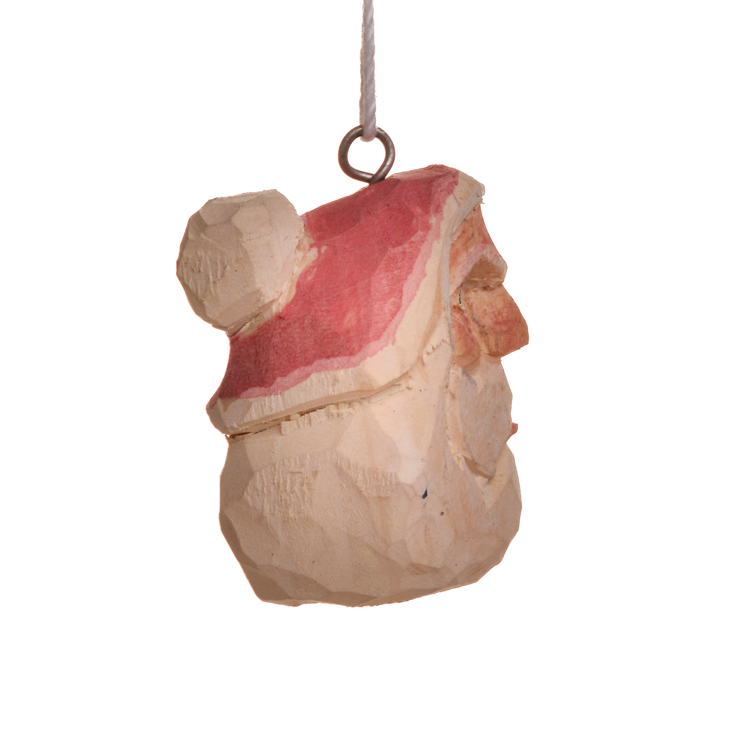 Mini Carved and Painted Santa Ornament - Image 3