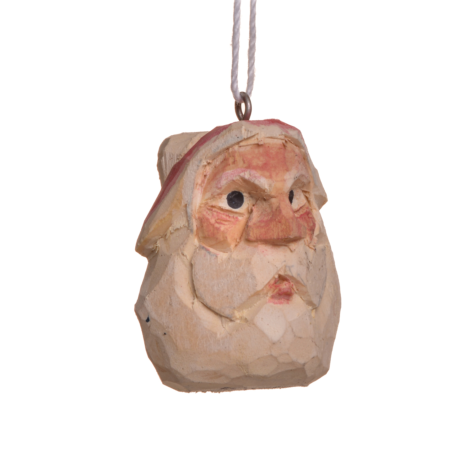 Mini Carved and Painted Santa Ornament - Image 2