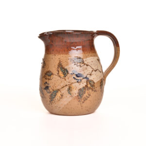 Medium Hand Painted Brown Bird Pitcher