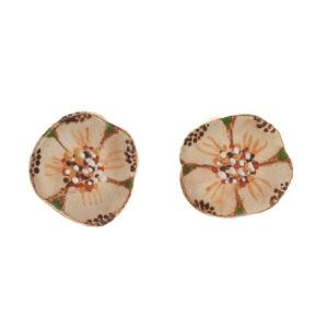 Original designs hand-painted on sunbaked paper clay by Mänya Pirkle of Tennessee. Each piece is inspired by fossils, pottery, and cave paintings—representing traces of human existence that have survived the ages.