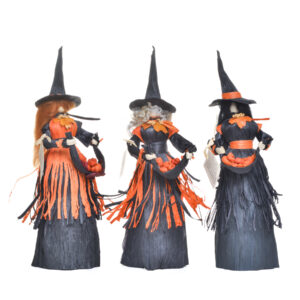 Traditional corn shuck doll representing a witch. "She represents the vigil celebrated on "All Hallows Eve," which falls midpoint between the Autumnal Equinox and the Winter Solstice. How about carving a Jack-o-Lantern from a pumpkin?"