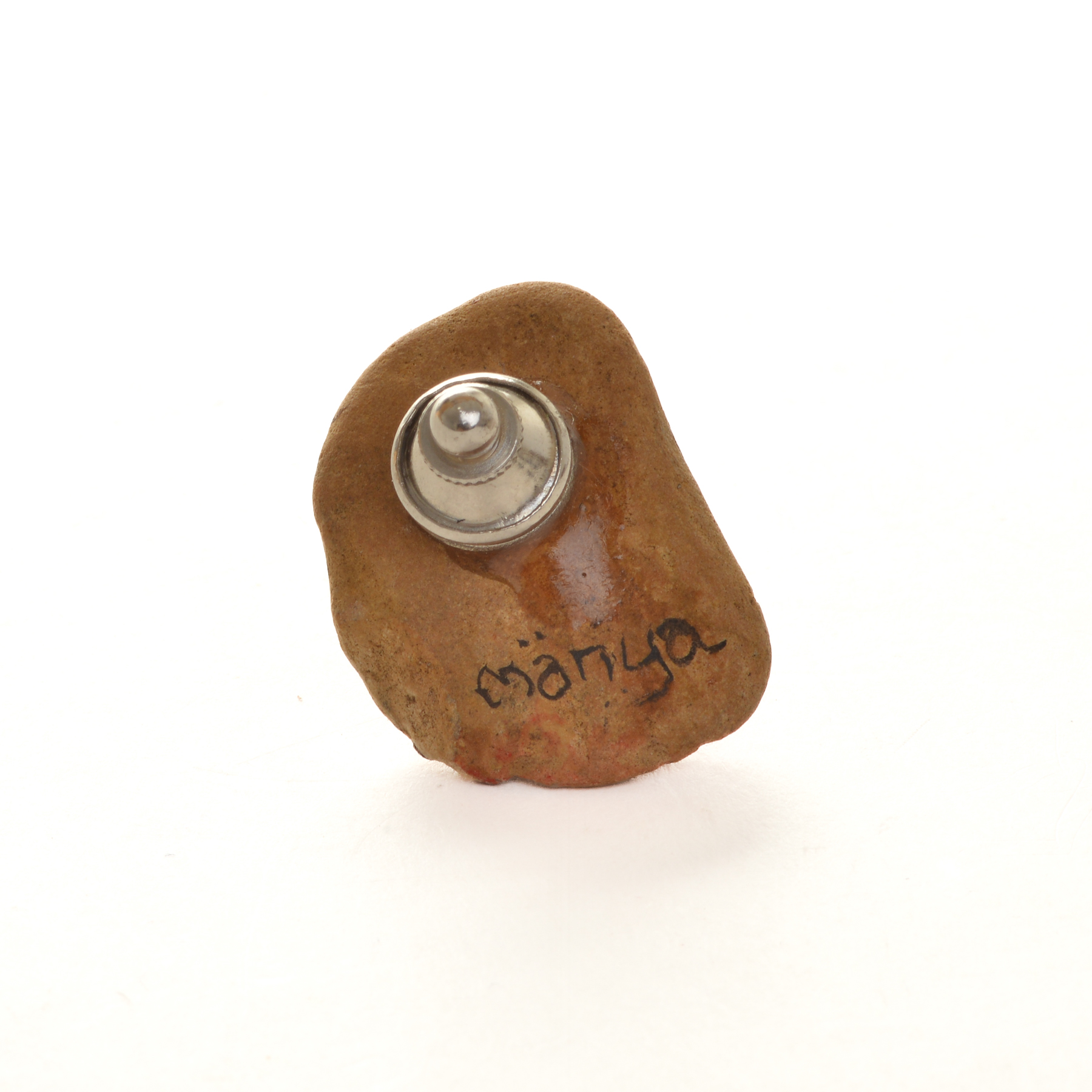 Hand Painted River Rock Owl Pin - Image 2