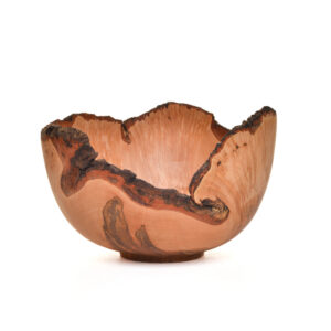 Turned natural edge maple burl bowl #26250 by Warren Carpenter.