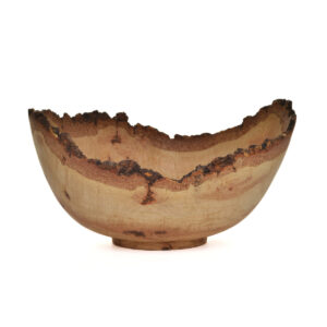 Turned natural edge oak burl bowl #26207 by Warren Carpenter.