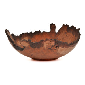 Turned natural edge cherry burl bowl #26218 by Warren Carpenter.