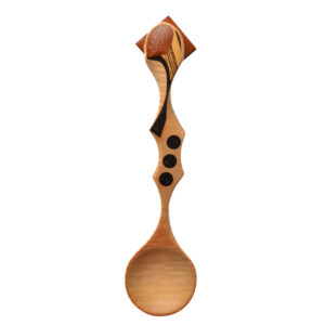 Aaron Iaquinto 2026, curly maple, ebony, lacewood, bocote, silver, rare-earth magnet 15 ¾" x 3 7/8" x 1"