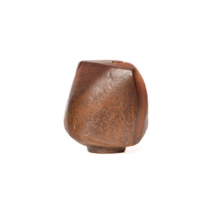 Barry Rhodes 2026, stoneware; wood fired, hand built 4" x 4" x 5"