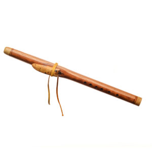 Lee Entrekin 2026, laminated mix of woods, buckeye burl trim; routed, turned and finished 19" x 2.5" x 1.5" Includes fleece bag