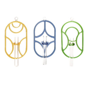 Jenna Ashcraft 2026, borosilicate glass; flame worked 3" x 5" each