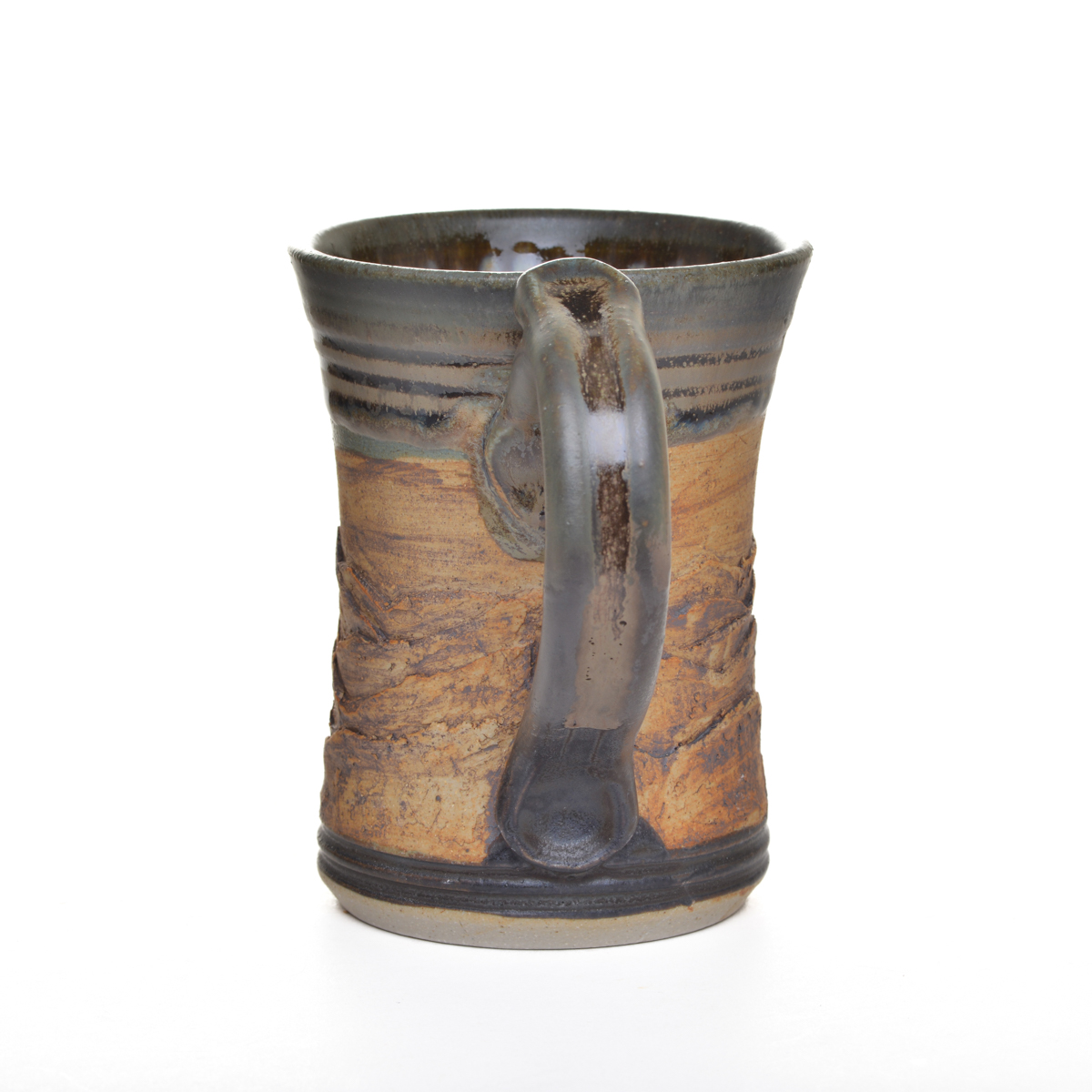 Carved and Textured Mountain Stoneware Mug - Image 10