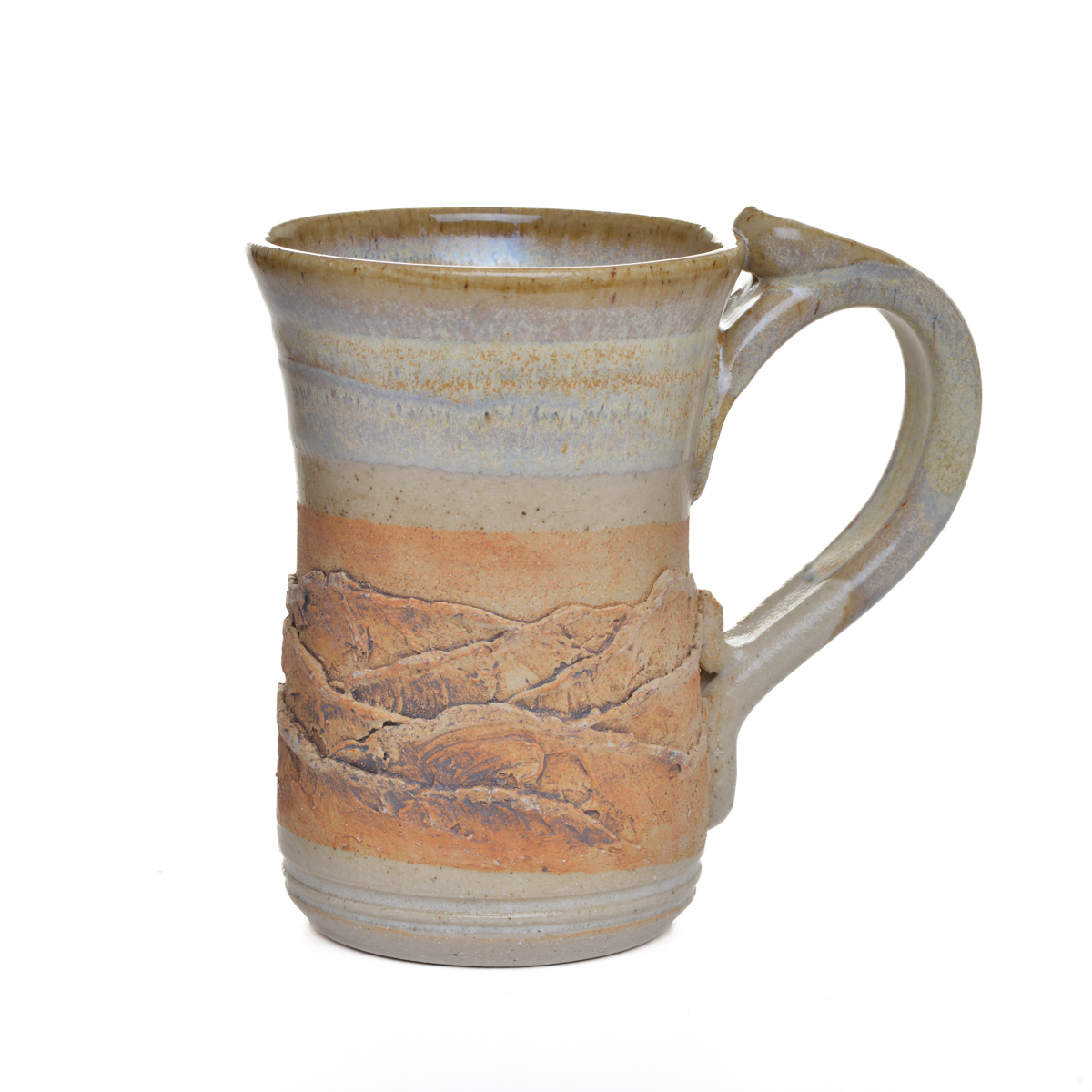 Carved and Textured Mountain Stoneware Mug - Image 7
