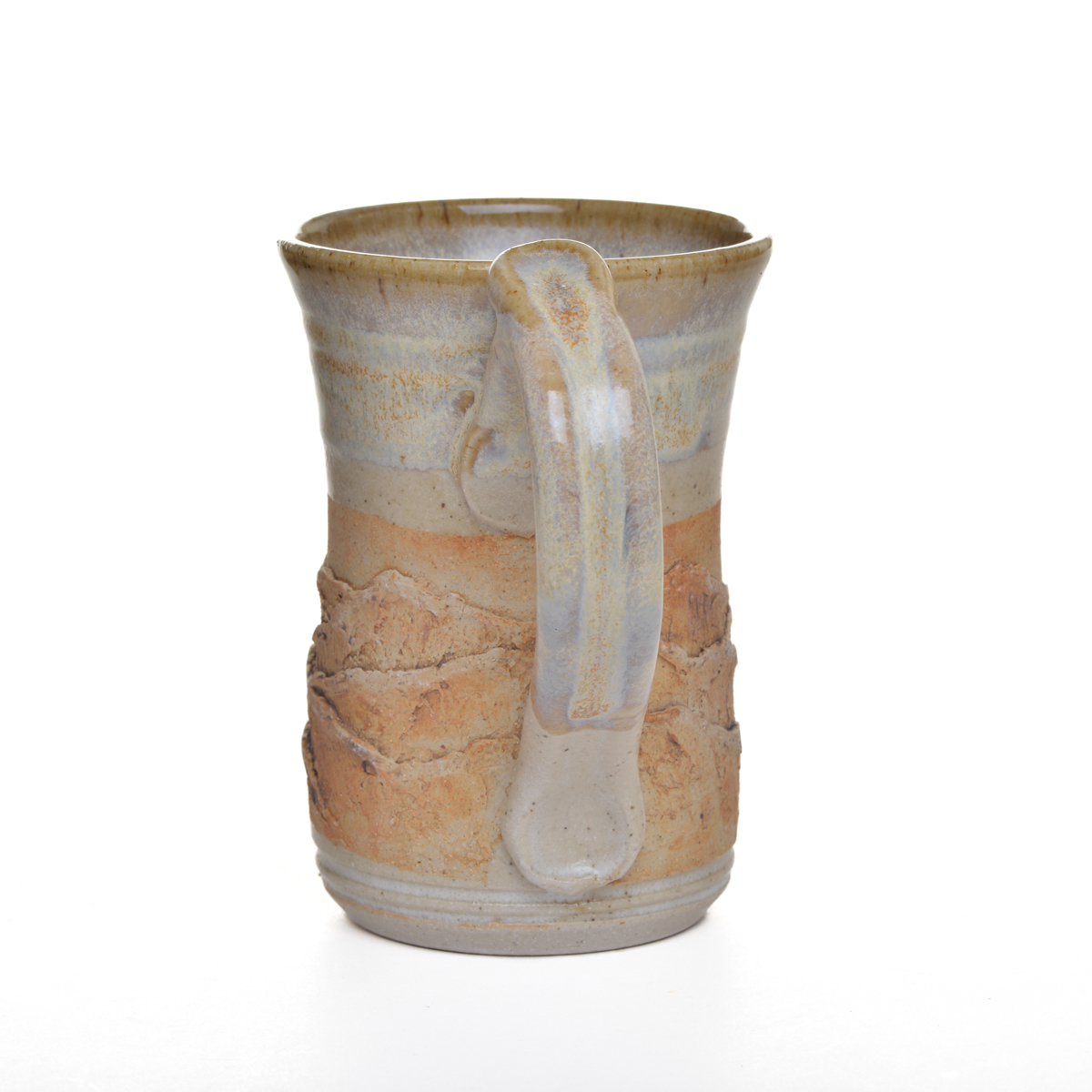 Carved and Textured Mountain Stoneware Mug - Image 6