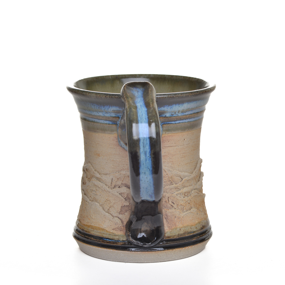 Carved and Textured Mountain Stoneware Mug - Image 3