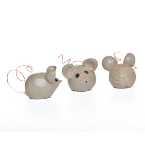 Add a touch of charm to any room with one of these tiny hand-formed mouse companions, created by North Carolina potter Rebecca Regal. Her ceramics combine hand-building, wheel-throwing, and sculptural techniques, drawing inspiration from Appalachian nature, folklore, and rustic charm. Most of the glazes she uses are original glaze recipes curated by her potter father for over 50 years. Each piece is produced in small batches and is one of a kind.