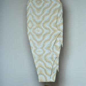 Millie Smith 2026, cotton hand-dyed with indigo, weld, iron; original design, echo weave pattern, handwoven 81” x 30”