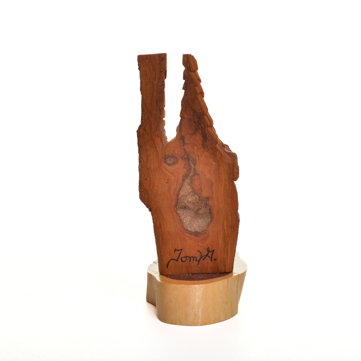 Small Cottonwood Bark Cottage on Base - Wood Carving - Image 3