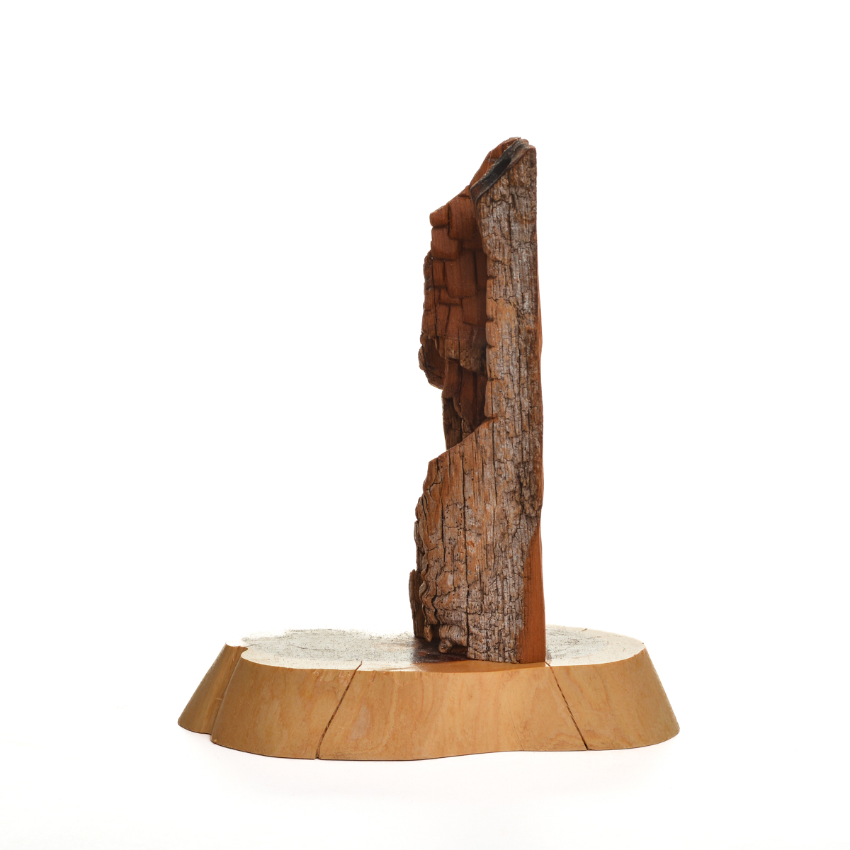 Small Cottonwood Bark Cottage on Base - Wood Carving - Image 4
