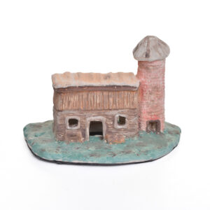 Hand-built clay sculpture crafted with detailed texturing and whimsical accents. Every side features sweet, intricate details that invite you to look closer. Cheryl Munyan is a potter from Burnsville who enjoys using clay to create representations of historic buildings and forgotten places. Through handcrafted sculptures and ceramic artwork, she strives to preserve the character, memories, and stories of the past.